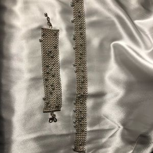 Carolee silver and pearl choker and bracelet